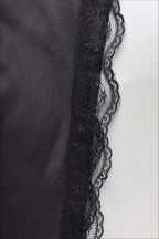 High Waist Lace Panel Slit Office Mini Skirt