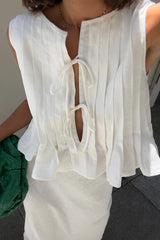 Chic Tie Strap Sleeveless Maxi Skirt Set