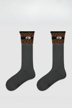 Two Tone Slouchy Letter Printed Socks