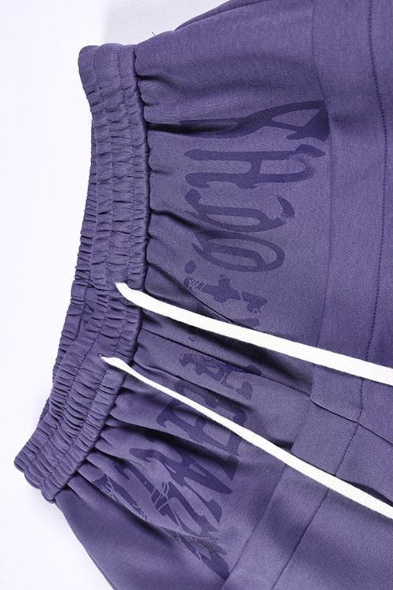 Washed Script Barrel Leg Sweatpants