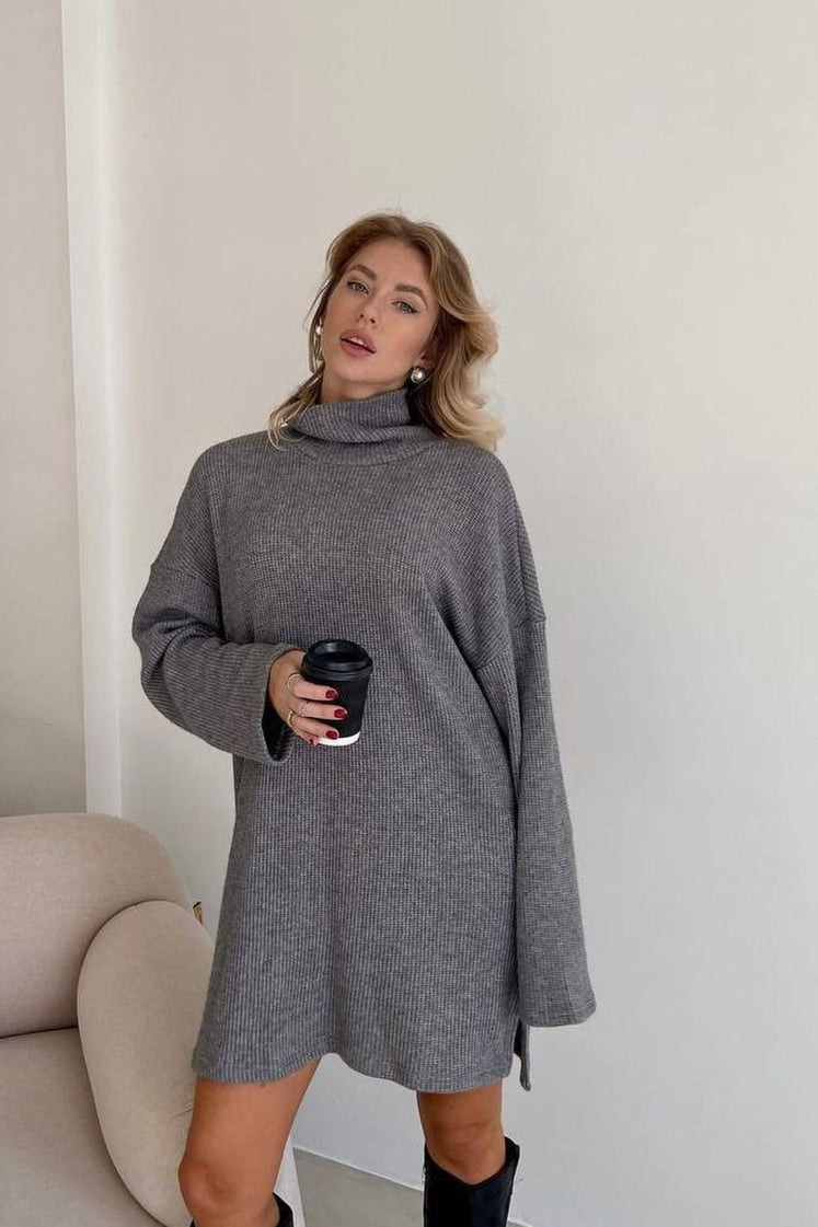 Solid Knit Pullover Sweater Dress Secondary image