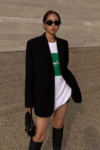 Black Slouchy Retro Style Blazer