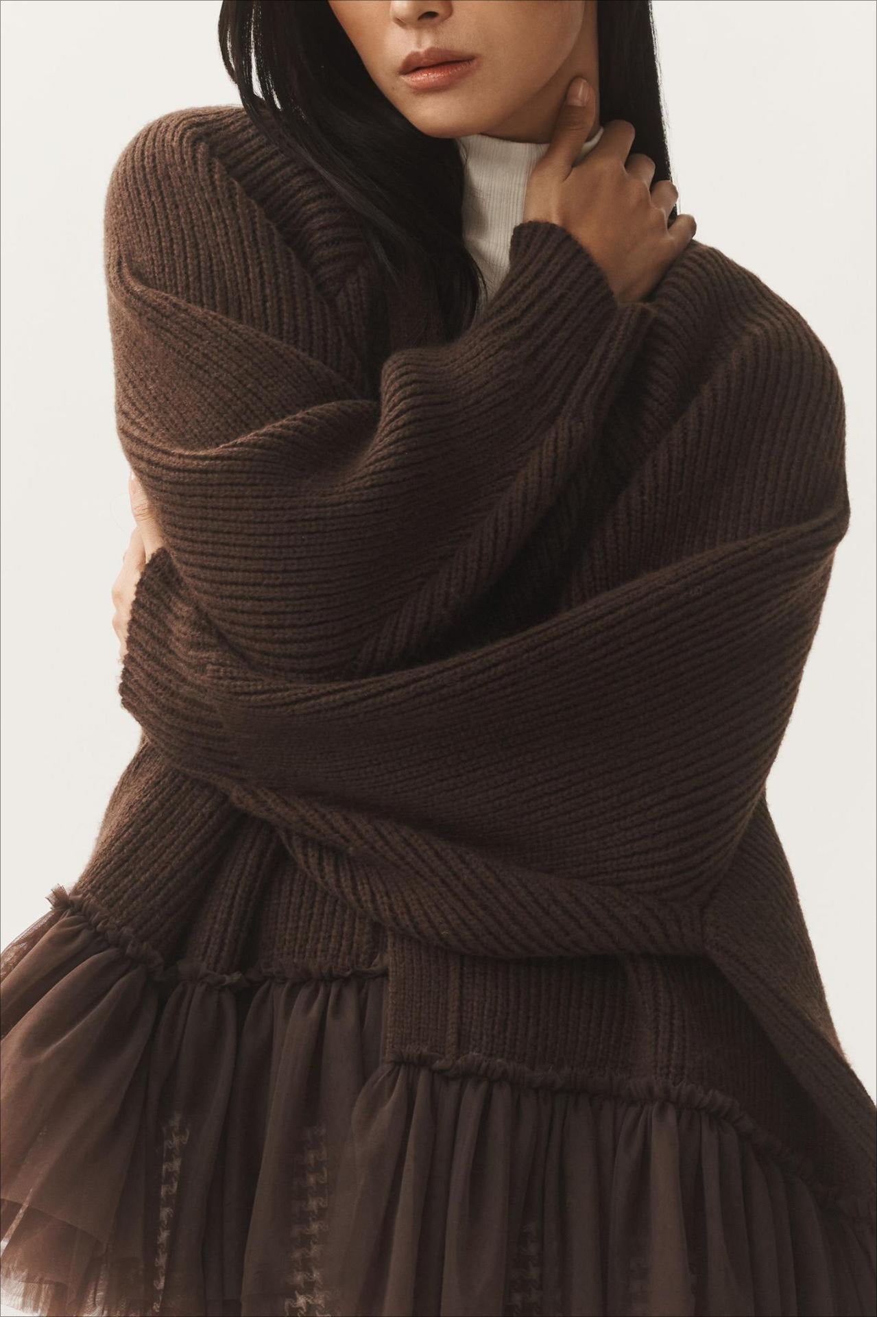 Sheer Ruffle Knit Cardigan Secondary image