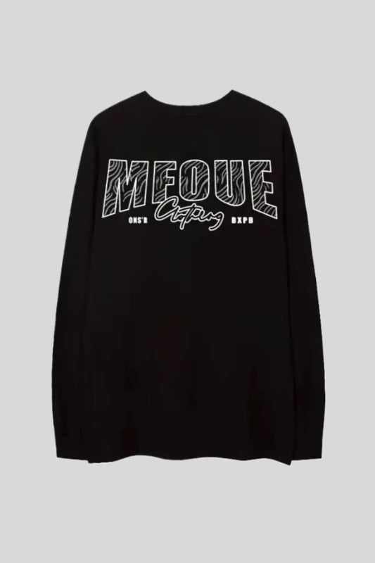 Statue Money Graphic Oversized Crew Neck Sweatshirt