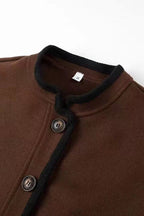 Wool Blend Colorblock Casual Coat coats