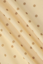 Yellow Polka Dot Draped Neck Asymmetrical Skirt Set
