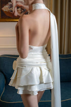 Elegant Satin 3D Floral Cocktail Dress