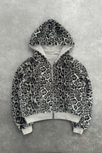 Reversible Leopard Lined Zip Up Hoodie