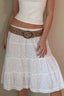 Solid Lace Jacquard A Line Boho Skirt
