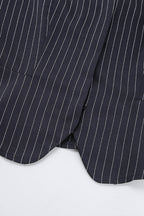 Striped Halter Two Piece Blazer Skirt Set