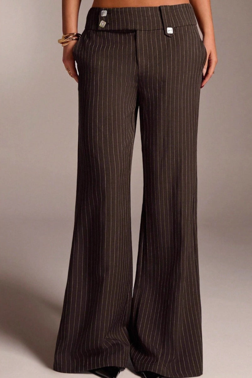 Chic Stripe Straight Wide Leg Pants Secondary image