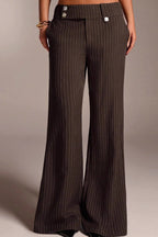 Chic Stripe Straight Wide Leg Pants