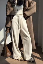Fleece Lined Wool Blend Knit Pants