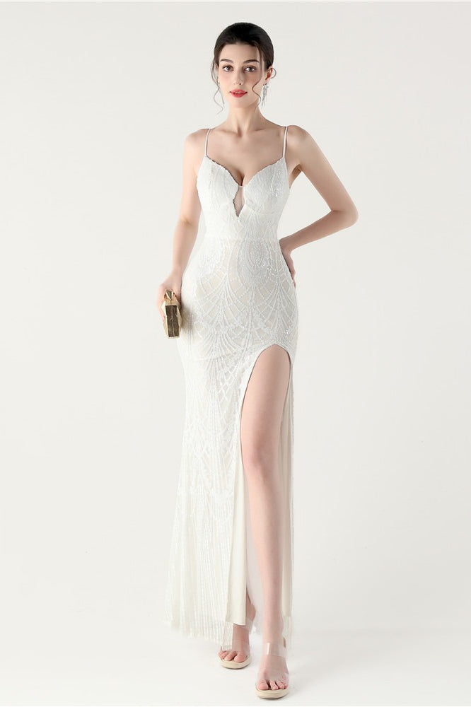Sequin V Neck Cross Strap Mermaid Maxi Dress Secondary image