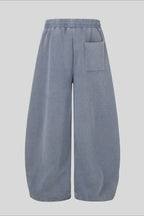 Washed Graffiti Print Wide Leg Sweatpants