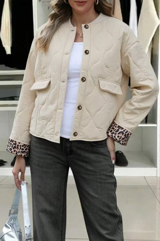 Patchwork Leopard Print Relaxed Jacket Main image