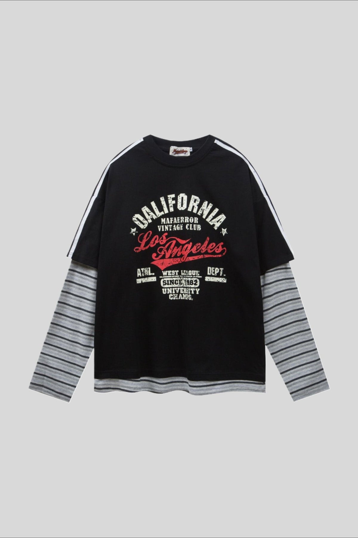 California Typography Layered Long Sleeve T-Shirt