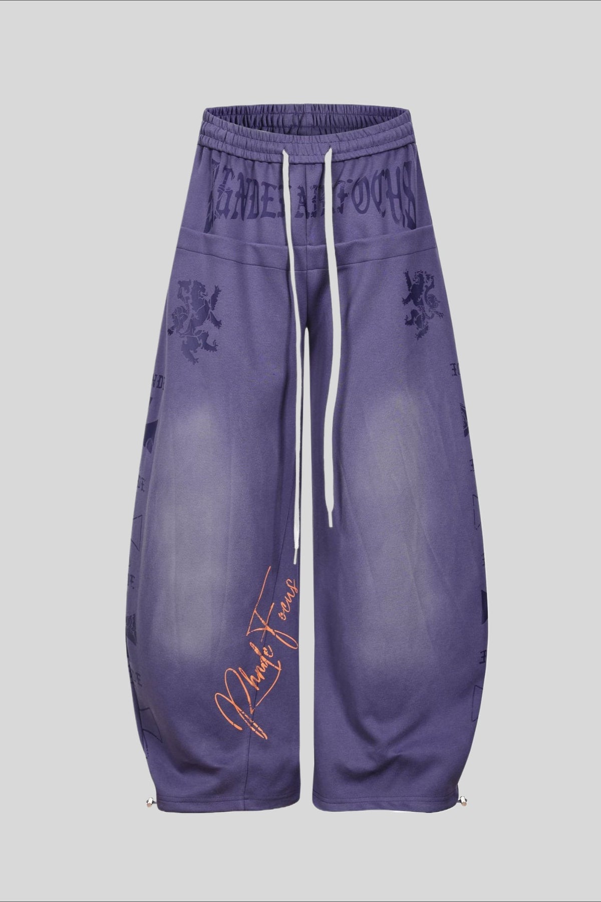 Washed Script Barrel Leg Sweatpants