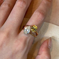 Colorfast Two Tone Diamond Index Ring