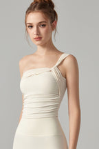 Romantic Single Shoulder Corset Bodycon Crop Top