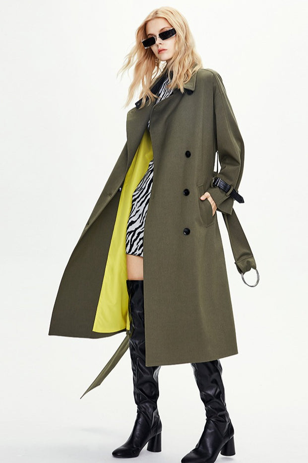 Extra Long Knee Length Ring Detail Overcoat Main image