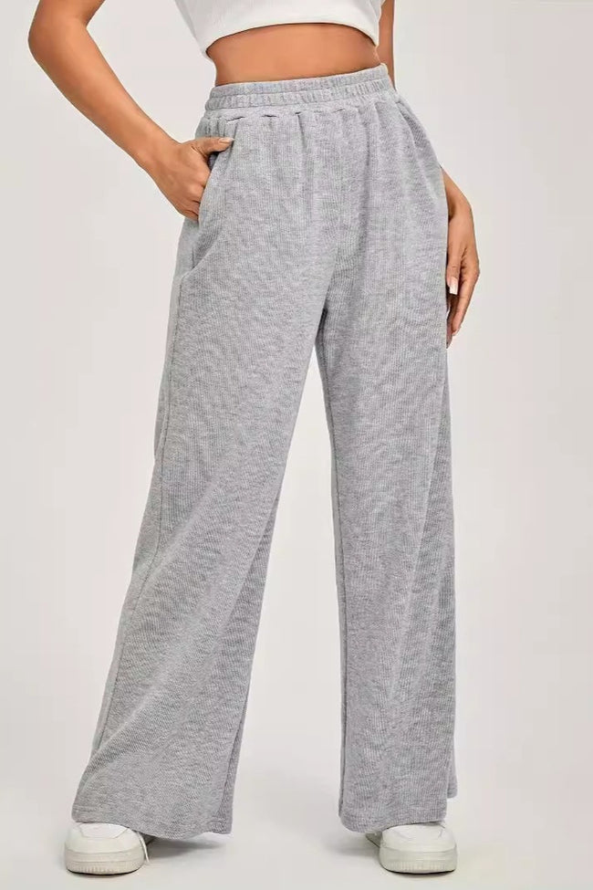 Solid Minimalist High Waist Knit Pants Main image