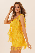 Plus Size Sleeveless Tassel Mini Dress