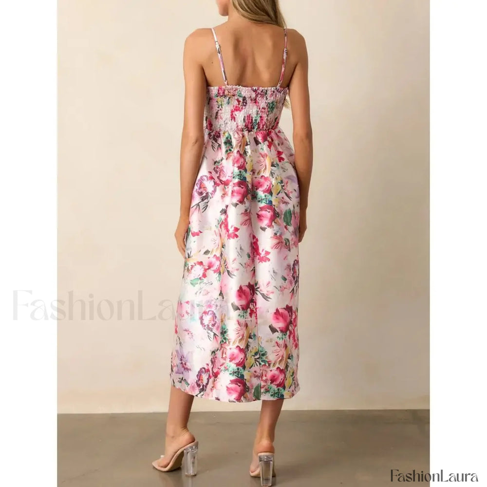 3D Bow Spaghetti Strap Midi Dress