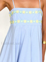 3D Flower Loose A Line Maxi Dress