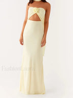 3D Flower Patchwork Tube Maxi Dress pink2 / S