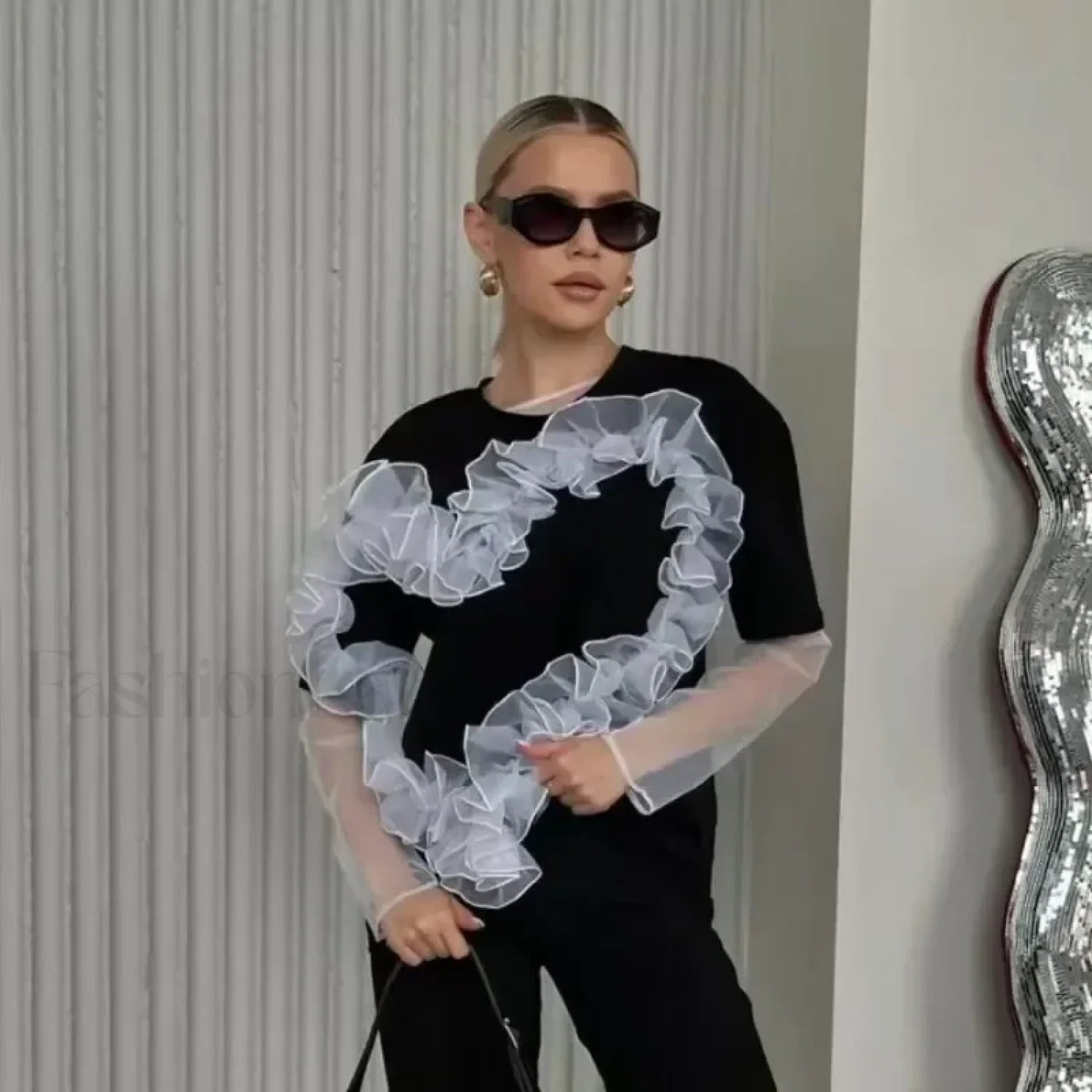3D Love Flower Cotton T Shirt