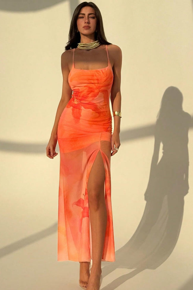 Sexy Mesh Sheer Strap Vacation Dress Main image