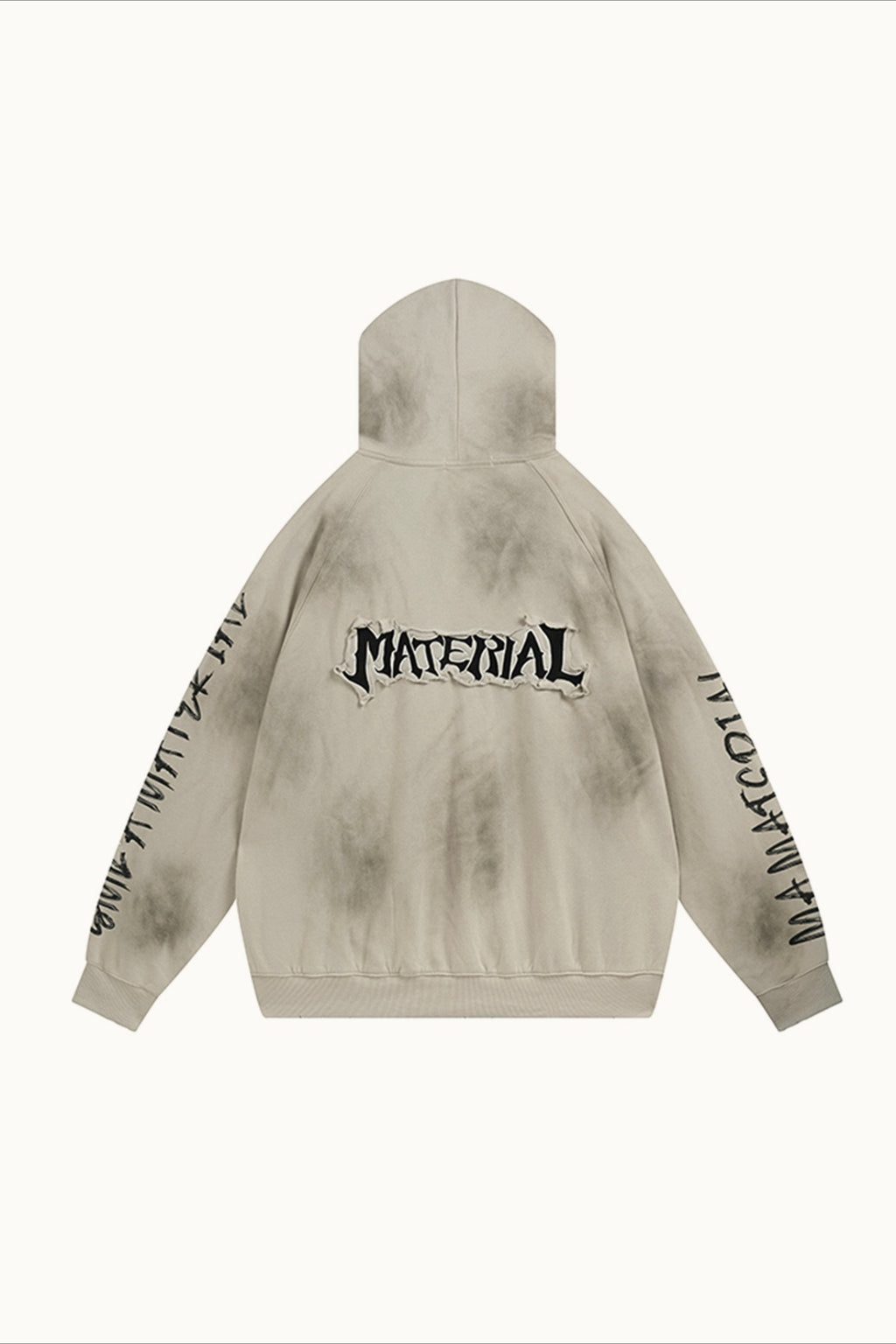 Distressed Washed Appliqué Letter Hoodie