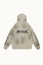 Distressed Washed Appliqué Letter Hoodie