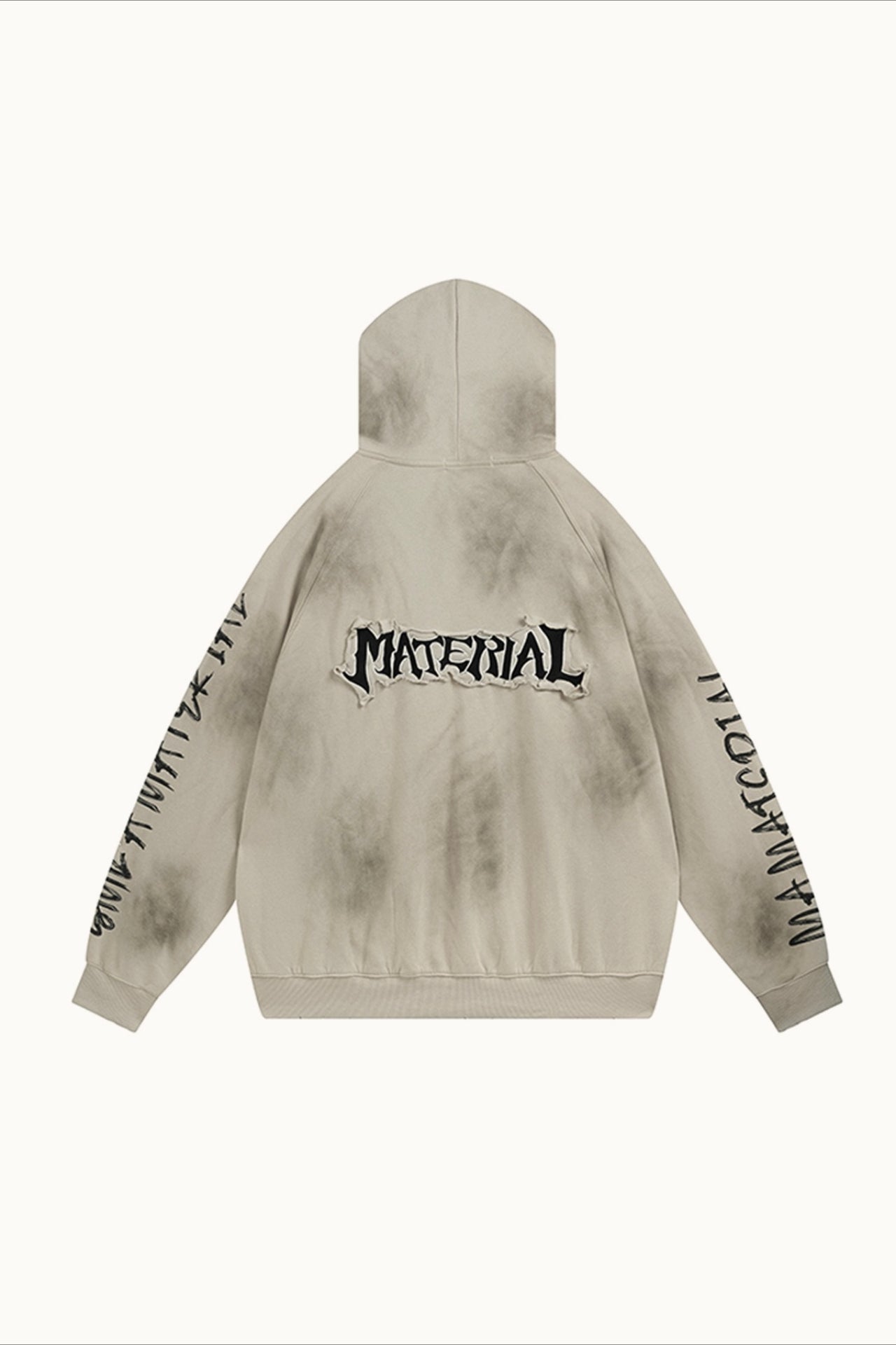 Distressed Washed Appliqué Letter Hoodie