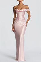 One Shoulder Satin Column Formal Dress