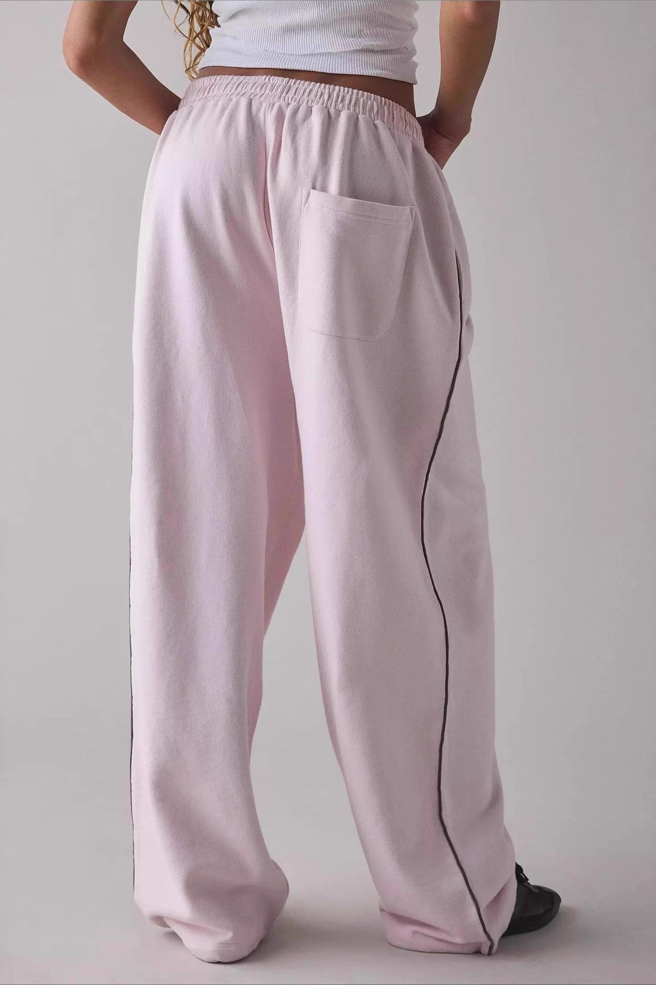 Long Embroidered Relaxed Knit Pants Main image