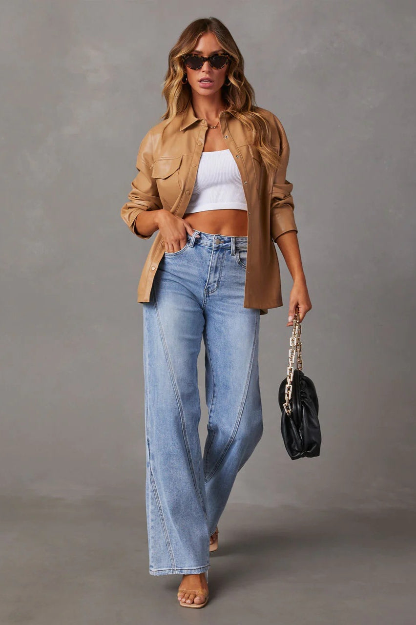 Washed Street Style Wide Leg Jeans Secondary image
