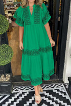 Printed Loose Fit Midi Boho Dress