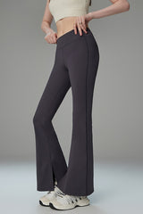 Brushed Fleece Lined Flared Slit Leggings