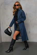 Casual Oversized Denim Trench Overcoat