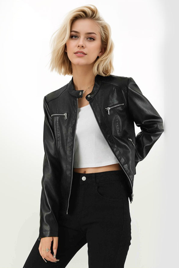 Fitted PU Biker Style Jacket Secondary image