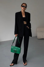 Black Slouchy Retro Style Blazer