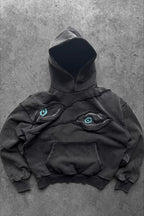 Devil Eye Embroidery Pullover Hoodie