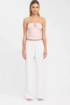 Dopamine Ruched Corset 3D Trim Tube Top