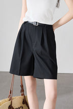 Loose Fit Straight Tailored Casual Shorts