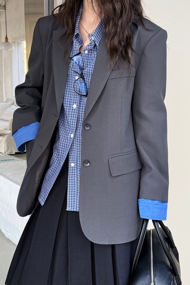Elegant Casual Colorblock Blazer Main image