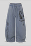 Washed Graffiti Print Wide Leg Sweatpants