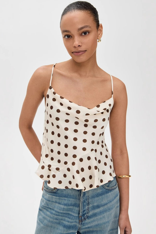 Polka Dot Ruffle Strap Cami Top Main image