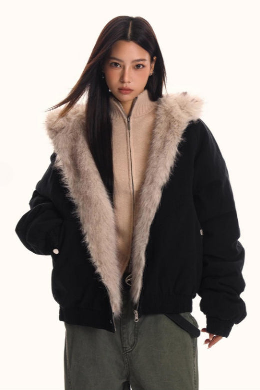 Fur Hooded Insulated Jacket Secondary image